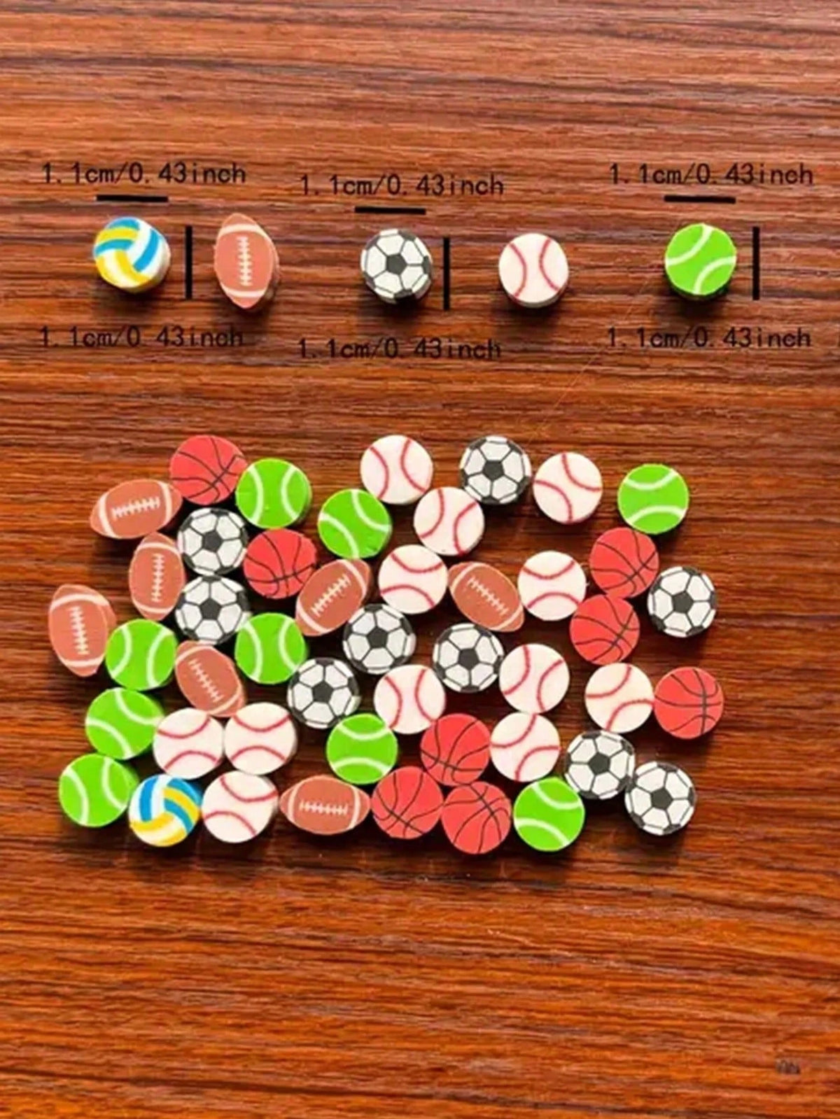 100pcs Sports Ball Shaped Erasers: Basketball, Soccer, Tennis, Football, Baseball, Volleyball Mini Erasers, Soccer Ball Erasers Suitable For Party Favors, Home, School, Work, Classroom Rewards, Prizes