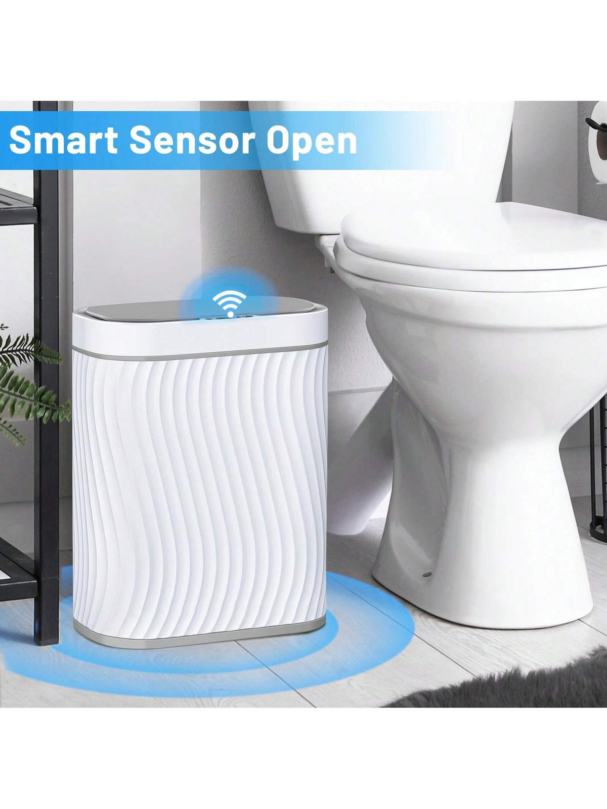 10L/2.6 Gallon Smart Small Trash Can, Smart Pop-Up Lid Kitchen Trash Can, Bathroom, Kitchen, Bedroom, Powder Room, Craft Room, Office, College Trash Basket