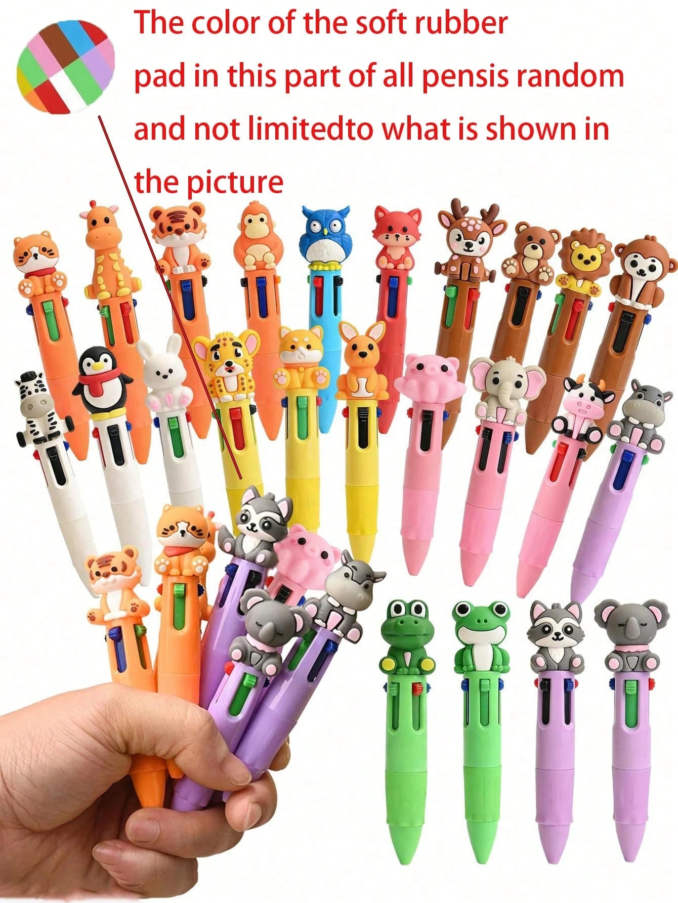 10pcs/2sets Mini Macaron Color Gifts, Fun Animal Shaped, 4-In-1 Colorful Ink Cute Animals, Children's Gift Set, Baby Shower Gift, Baptism And Birthday Gift, Office And School Supplies, Classroom Prize