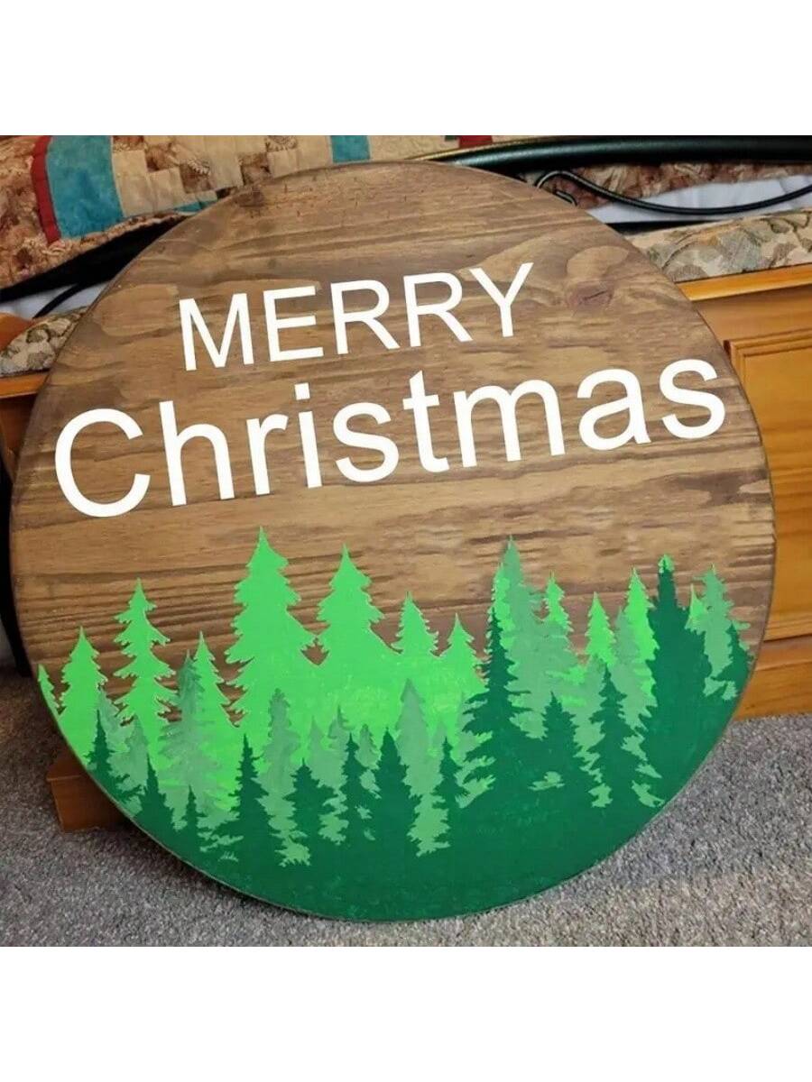 10pcs/6pcs Reusable Wooden Painting Stencils, Large Christmas Tree Pattern, Suitable For Wooden Signs, Home Crafts, Window Glass, Canvas, Back To School, School Supplies