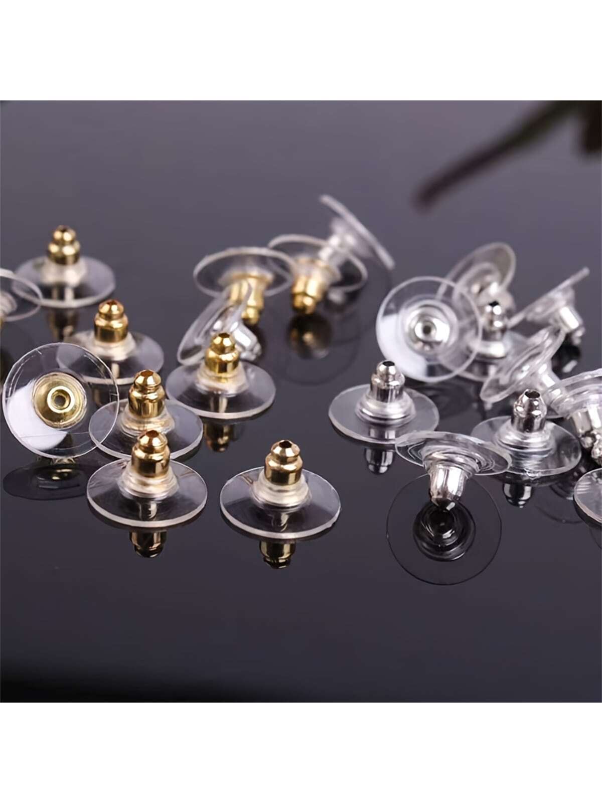 10pcs Bullet-shaped Color Retention Plating Earring Backs, Diy Jewelry Making Ear Stud Backs To Prevent Loss And Slipping