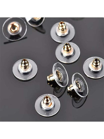 10pcs Bullet-shaped Color Retention Plating Earring Backs, Diy Jewelry Making Ear Stud Backs To Prevent Loss And Slipping