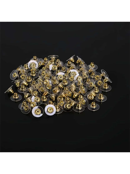 10pcs Bullet-shaped Color Retention Plating Earring Backs, Diy Jewelry Making Ear Stud Backs To Prevent Loss And Slipping