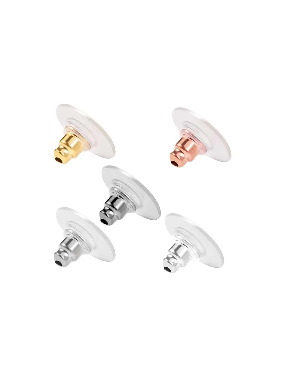 10pcs Bullet-shaped Color Retention Plating Earring Backs, Diy Jewelry Making Ear Stud Backs To Prevent Loss And Slipping