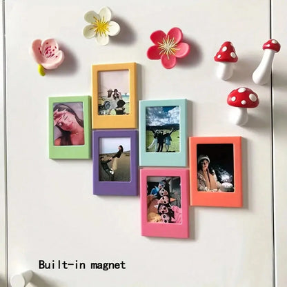 10pcs Magnetic Photo Frame Set- 2x3 Mini Frames, Fridge Magnet/Wallet Size, For Home Office Decor| Fridge Magnet, Mini Frame, Photo Frame, Mini Photo Frame, Wallet Size Frame