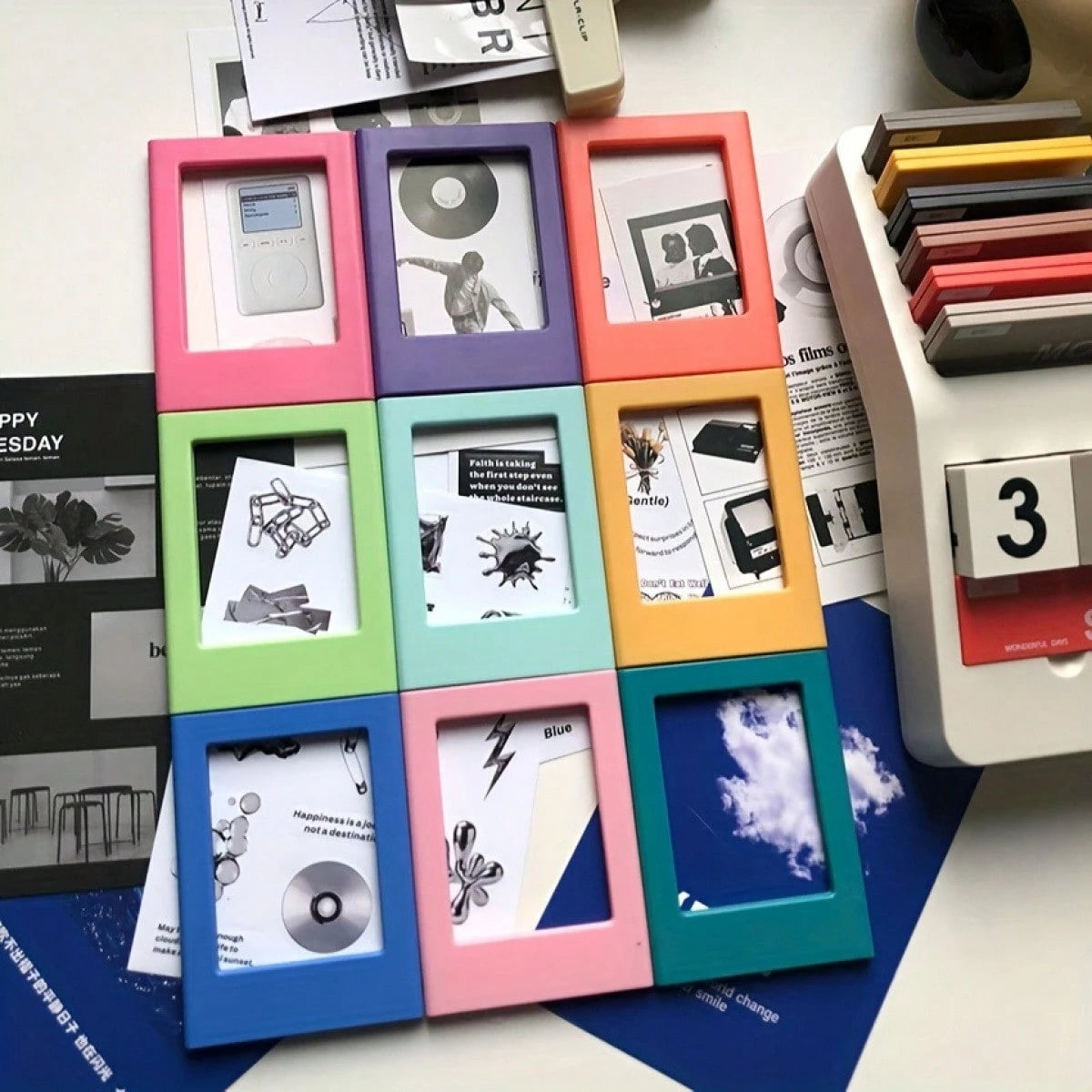 10pcs Magnetic Photo Frame Set- 2x3 Mini Frames, Fridge Magnet/Wallet Size, For Home Office Decor| Fridge Magnet, Mini Frame, Photo Frame, Mini Photo Frame, Wallet Size Frame