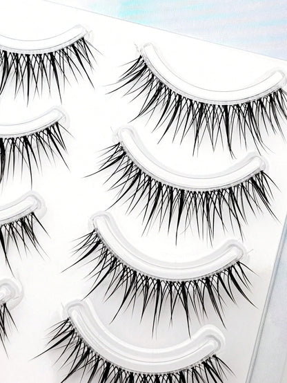 10pcs/Pack Lightweight Luxury Thai Style False Eyelashes, Natural Transparent Lash Strip, Super Realistic For Beginners Strip Lashes,Lashes,Eyelashes,Fake Lashes