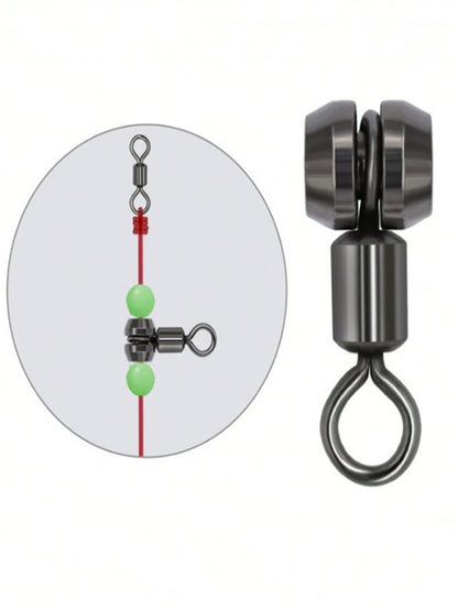 10pcs Saltwater Fish Hammer Shape Swivel Copper Head Anti-Tangle Splitter, Swivel, Plumb Bobber, Fishing Hook Rig Accessories For Boat Fishing
