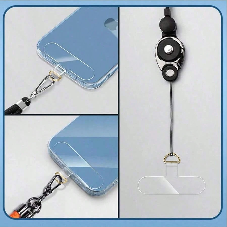 10pcs Universal Phone Lanyard, 2.4 Inch, Durable Nylon Detachable Hanging Strap With Card Pad, Smartphone Wrist Strap Tether Pad