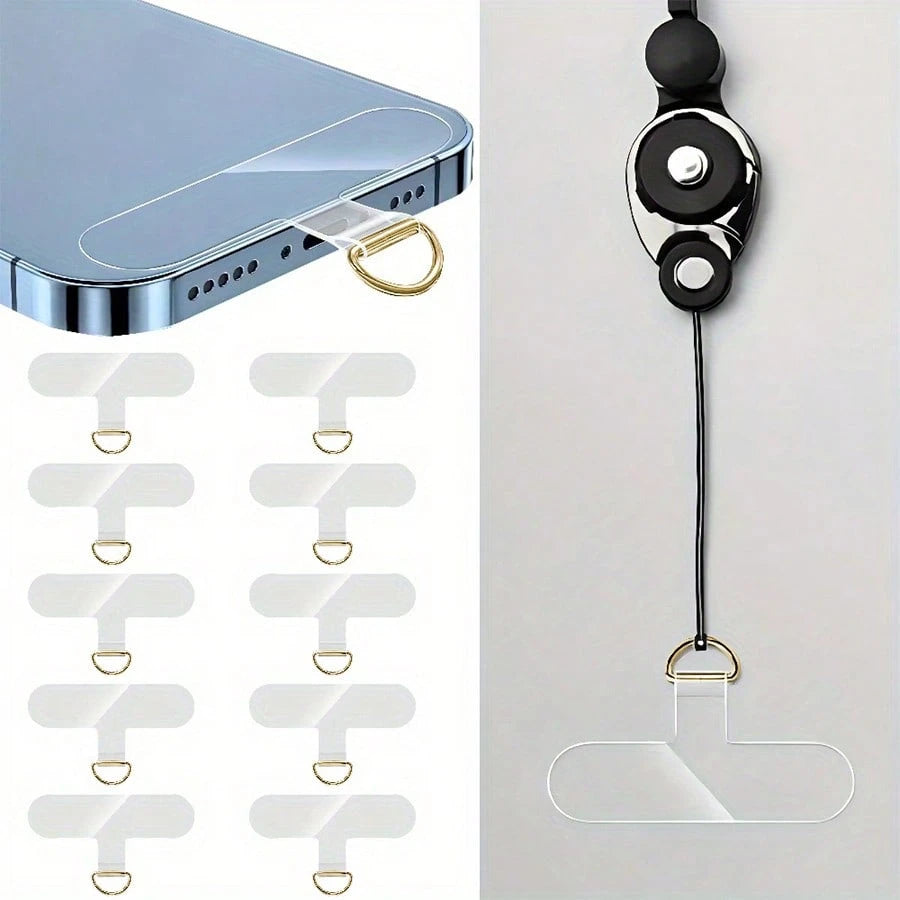10pcs Universal Phone Lanyard, 2.4 Inch, Durable Nylon Detachable Hanging Strap With Card Pad, Smartphone Wrist Strap Tether Pad