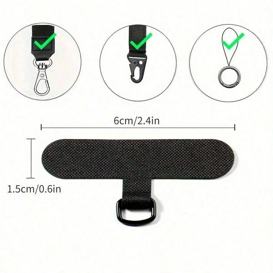 10pcs Universal Phone Lanyard, 2.4 Inch, Durable Nylon Detachable Hanging Strap With Card Pad, Smartphone Wrist Strap Tether Pad