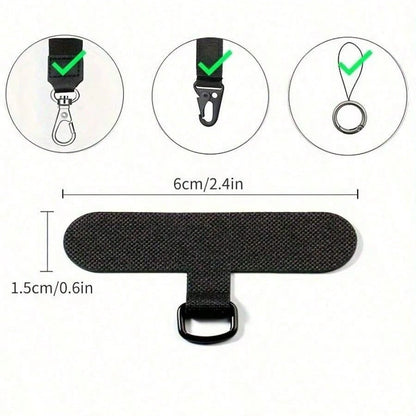 10pcs Universal Phone Lanyard, 2.4 Inch, Durable Nylon Detachable Hanging Strap With Card Pad, Smartphone Wrist Strap Tether Pad