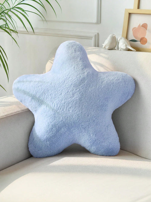 11.81"/15.74" Cute Star Shaped Throw Pillow, Soft Faux Fur Material, Christmas Decoration For Sofa, Bedroom, Living Room, Great Christmas Gift For Family And Friends