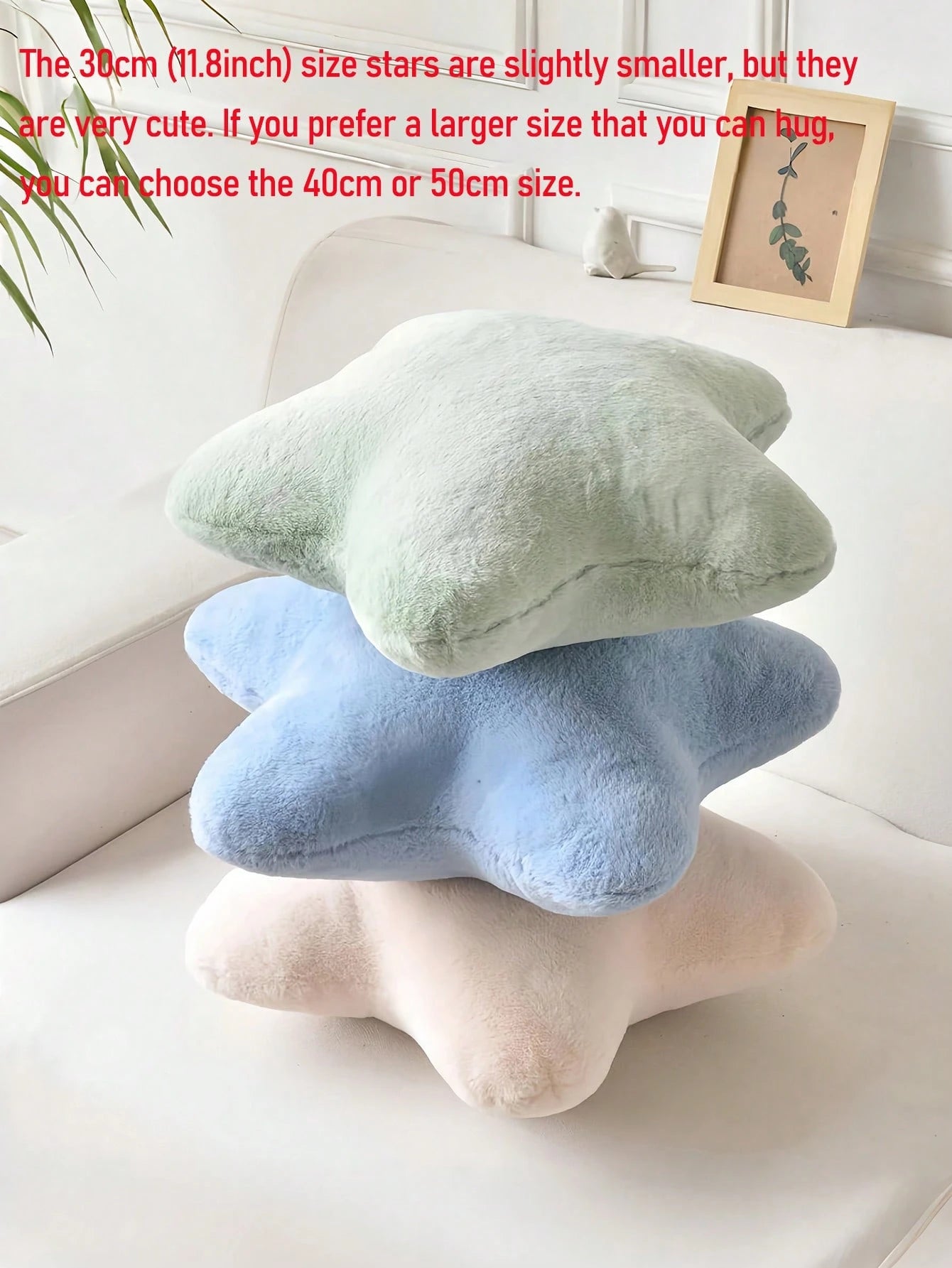 11.81"/15.74" Cute Star Shaped Throw Pillow, Soft Faux Fur Material, Christmas Decoration For Sofa, Bedroom, Living Room, Great Christmas Gift For Family And Friends