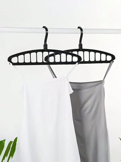 11-Hole Magic Folding Hanger Storage Rack, Multi-Functional Non-Slip Plastic Portable Wall-Mounted Closet System, 3.2 Cubic Feet Enclosed Storage Capacity- Lightweight (2pcs)
