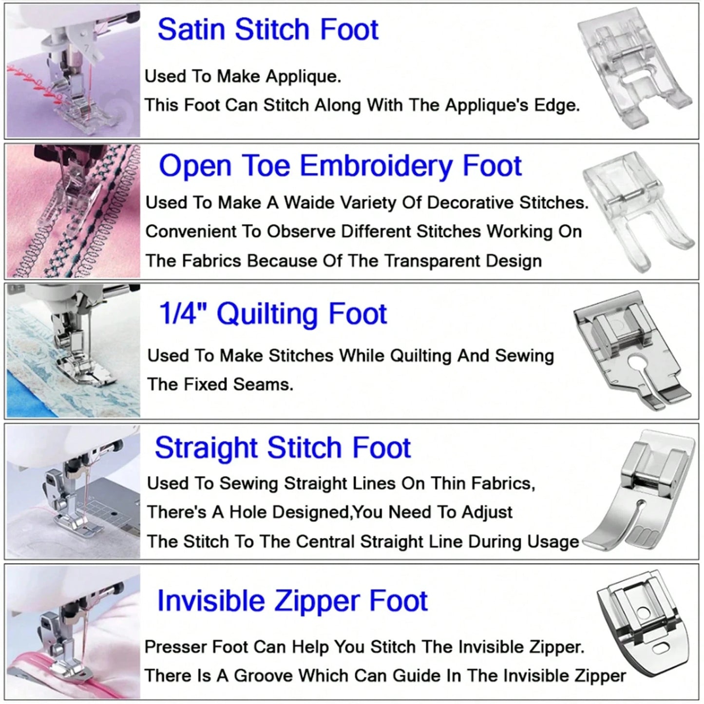 11 PCS Sewing Machine Presser Foot Set For Singer Brother Babylock Janome Low Shank Sewing Machine Accessories ﻿
