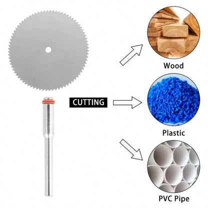 11pcs High Speed Steel Circular Saw Blade Set, Mini Wood Cutting Circular Discs, 10pcs Blades + 1 Shaft
