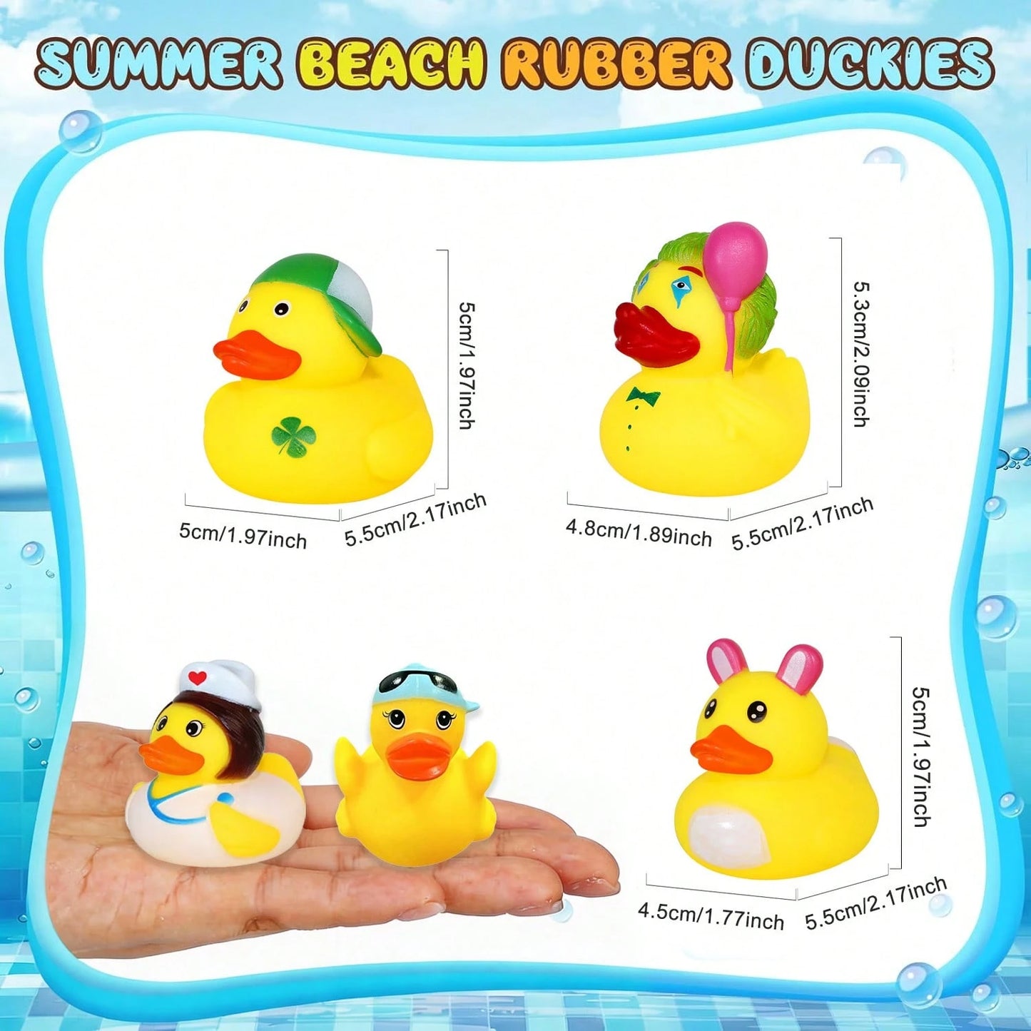 12/24/30pcs Multi-Style Small Gift Duck Figurines, Event Party Supplies, Suitable For New Year, Summer, Graduation Season, Holiday Party Gift Bag Fillers, Summer Beach, Cruise, Car Decoration