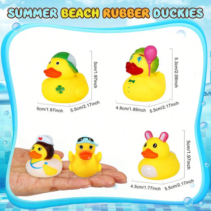 12/24/30pcs Multi-Style Small Gift Duck Figurines, Event Party Supplies, Suitable For New Year, Summer, Graduation Season, Holiday Party Gift Bag Fillers, Summer Beach, Cruise, Car Decoration