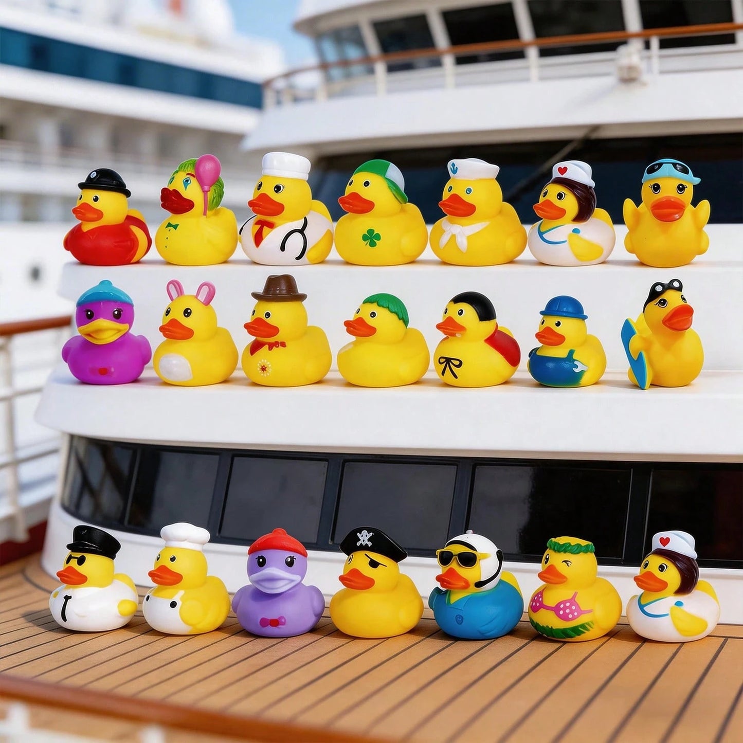 12/24/30pcs Multi-Style Small Gift Duck Figurines, Event Party Supplies, Suitable For New Year, Summer, Graduation Season, Holiday Party Gift Bag Fillers, Summer Beach, Cruise, Car Decoration