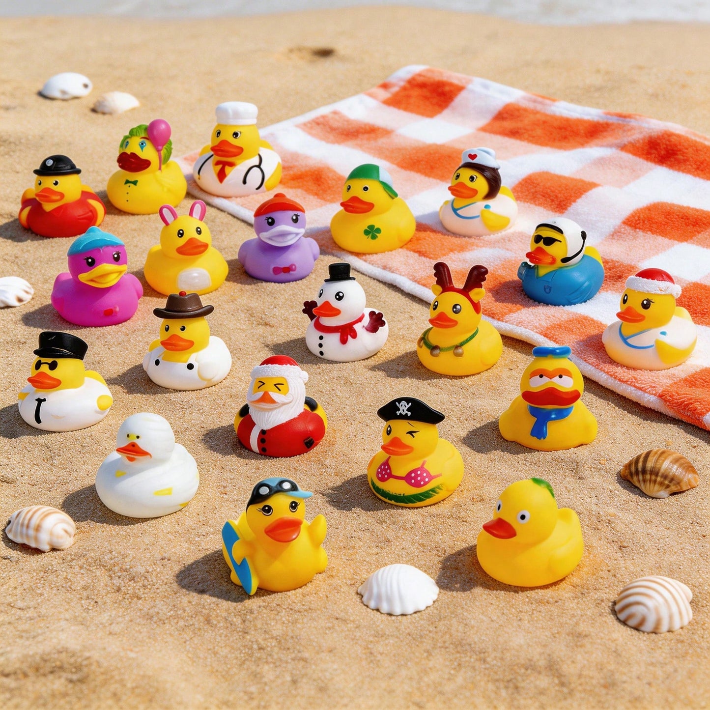 12/24/30pcs Multi-Style Small Gift Duck Figurines, Event Party Supplies, Suitable For New Year, Summer, Graduation Season, Holiday Party Gift Bag Fillers, Summer Beach, Cruise, Car Decoration
