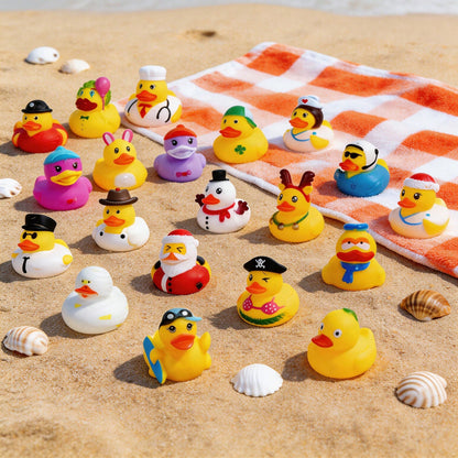 12/24/30pcs Multi-Style Small Gift Duck Figurines, Event Party Supplies, Suitable For New Year, Summer, Graduation Season, Holiday Party Gift Bag Fillers, Summer Beach, Cruise, Car Decoration