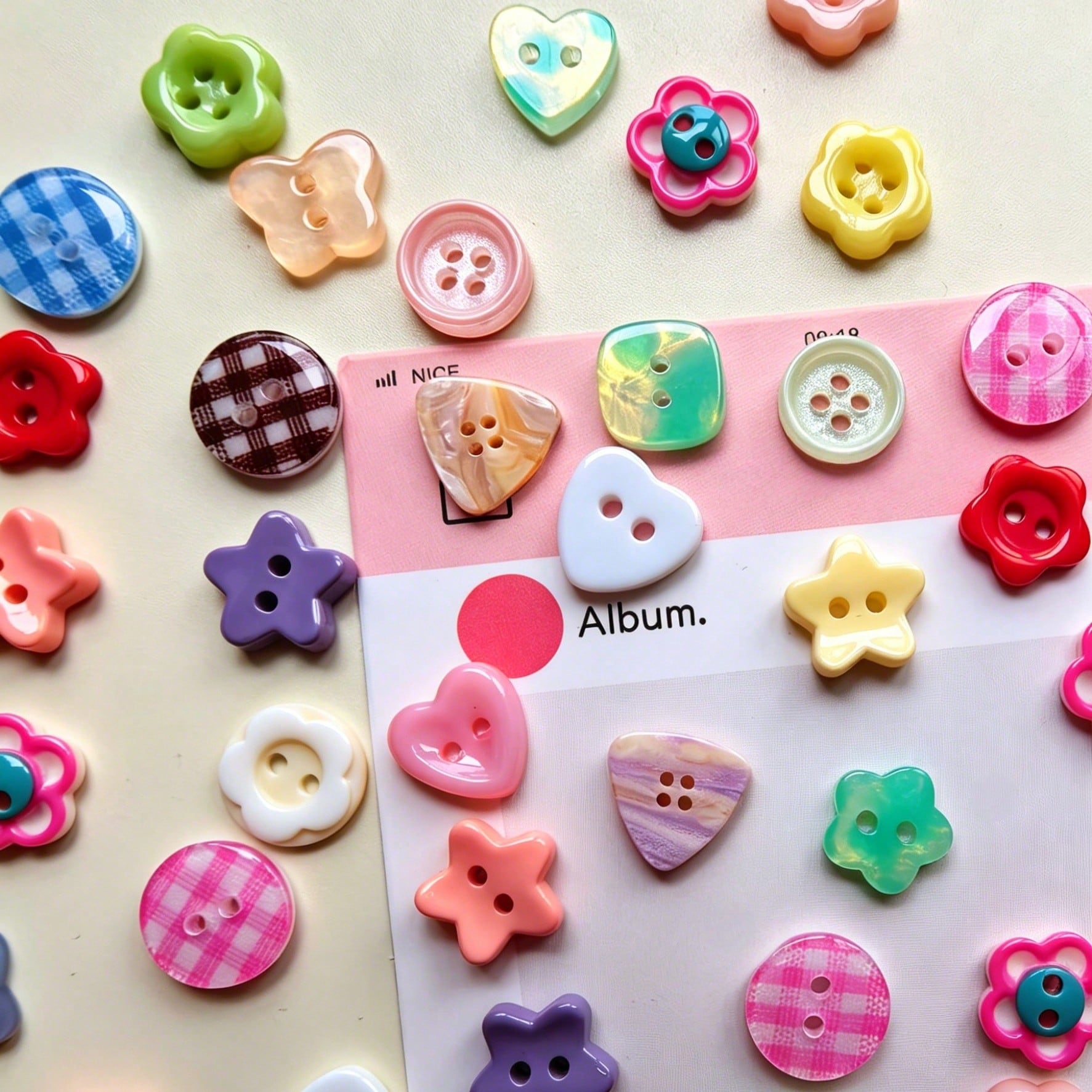 12/24/38/46/56/66/76/88/100/120Pcs/Box Assorted Shapes Heart Flower Star Butterfly Mixed Resin Buttons- Mixed Colors Mixed Styles- Clothing DIY Handmade Sew-On Decorative Buttons