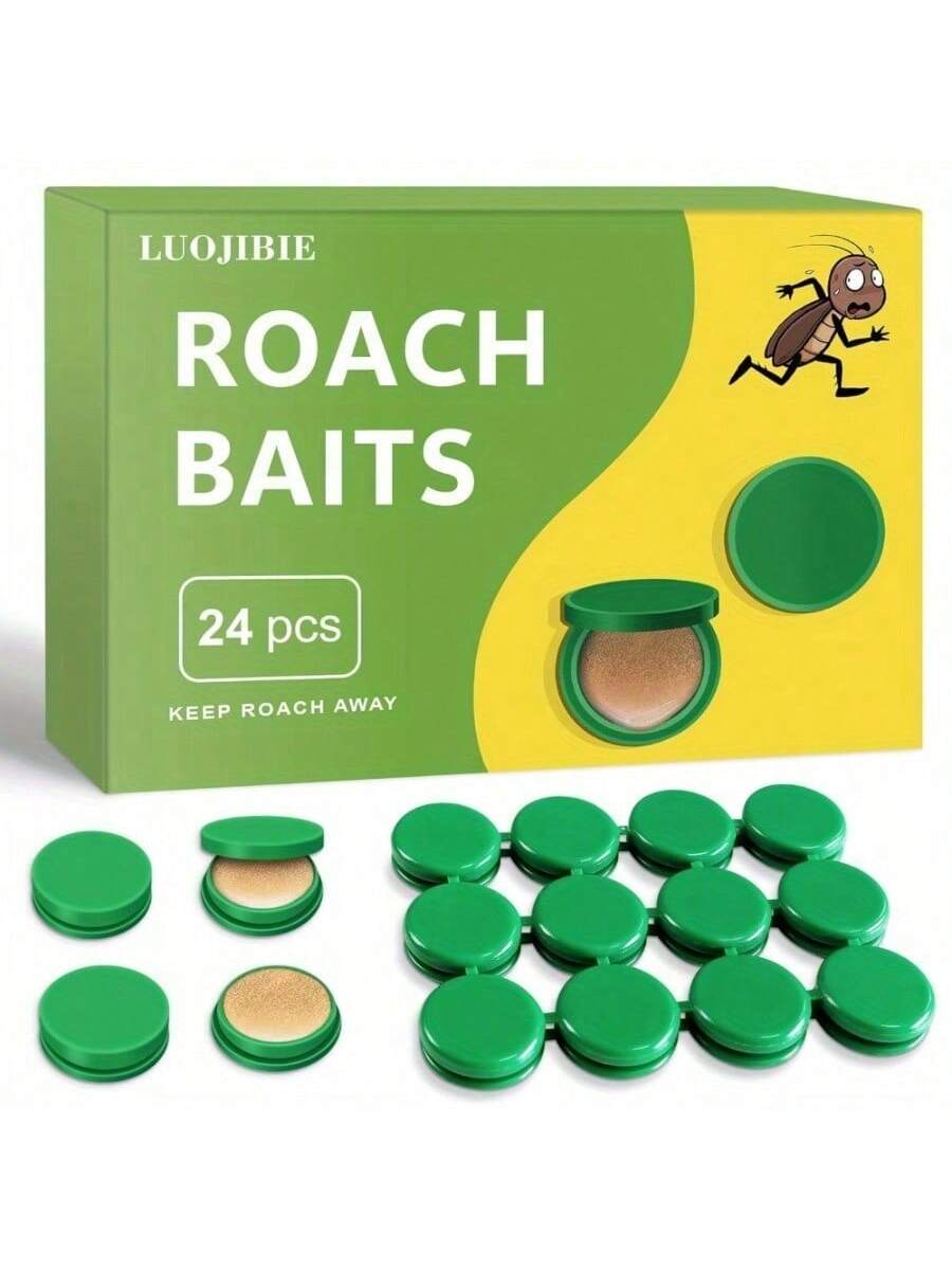 12/24 Pack Indoor/Outdoor Cockroach Abatement Traps- Quick Catch Bait Stations For Small & Large Cockroaches, Effective Cockroach Repellent