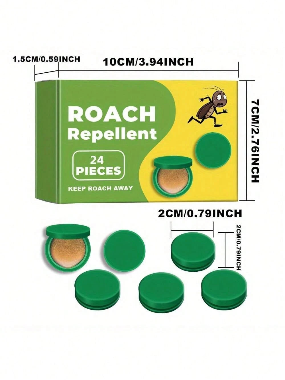 12/24 Pack Indoor/Outdoor Cockroach Abatement Traps- Quick Catch Bait Stations For Small & Large Cockroaches, Effective Cockroach Repellent