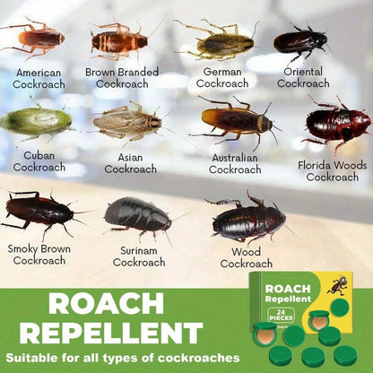 12/24 Pack Indoor/Outdoor Cockroach Abatement Traps- Quick Catch Bait Stations For Small & Large Cockroaches, Effective Cockroach Repellent