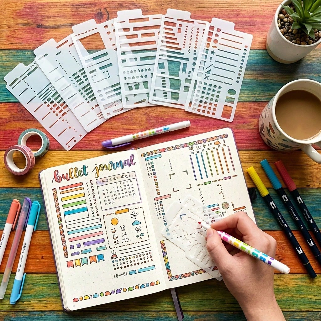 12 Flexible Drawing Templates, Reusable Grid Templates, Perfect For Notebooks, Creative Notes, List Making, Daily Planners, Calendars And Binder Refills. Essential Tool For Handwritten Notes.