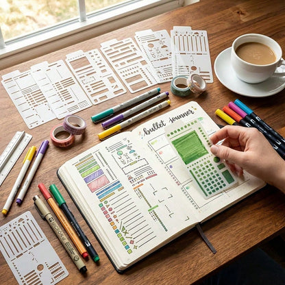 12 Flexible Drawing Templates, Reusable Grid Templates, Perfect For Notebooks, Creative Notes, List Making, Daily Planners, Calendars And Binder Refills. Essential Tool For Handwritten Notes.