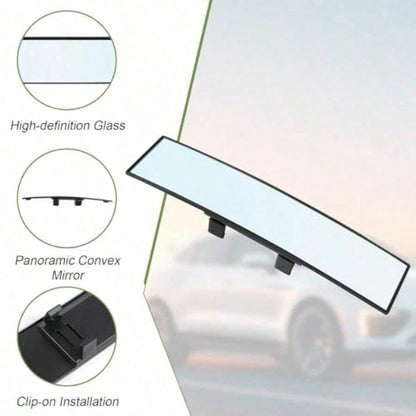 12-Inch Universal Wide Angle Rear View Mirror Accessories, Convex Panoramic Clip-On Rearview Mirror Suitable For Cars, SUVs, Trucks And Other Vehicles