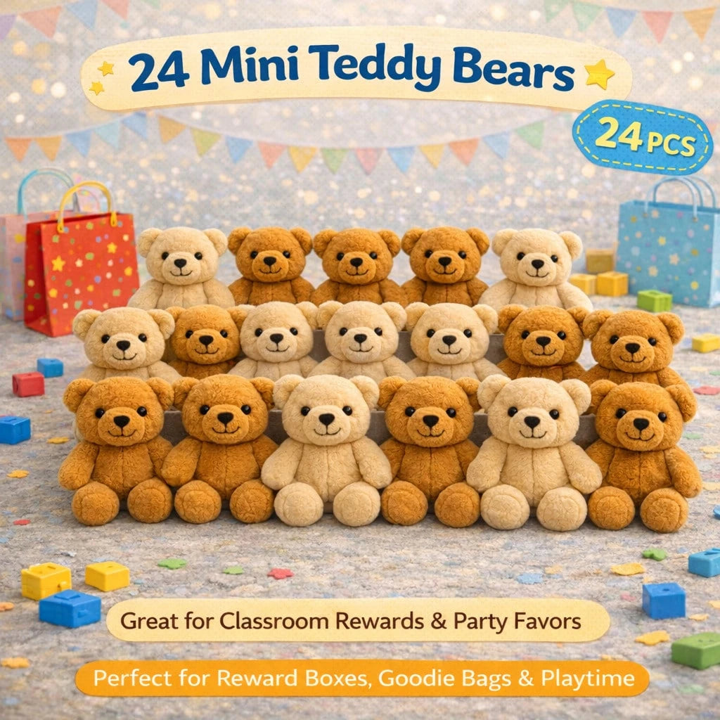 12 Mini Teddy Bear Set – Soft Plush Bears, Perfect As Birthday Gifts, Mother's Day Gifts, Crafts, Keychains, And Gift Box Stuffing.