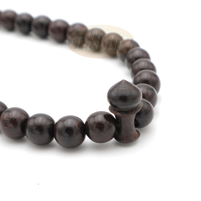 12 mm 99 beads Dark Brown Tamarind wood with counter brown tassel