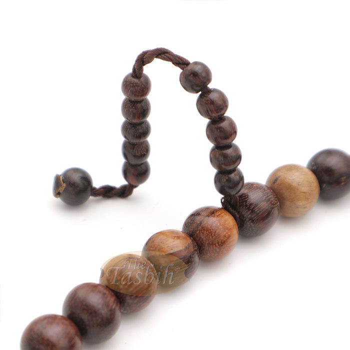 12 mm 99 beads Natural Tamarind wood with counter brown tassel