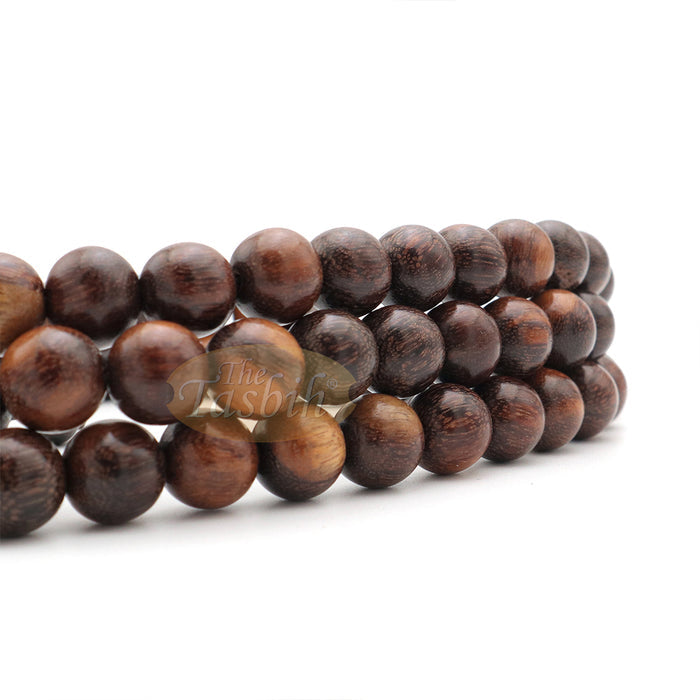 12 mm 99 beads Natural Tamarind wood with counter brown tassel