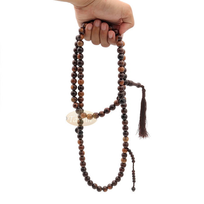 12 mm 99 beads Natural Tamarind wood with counter brown tassel