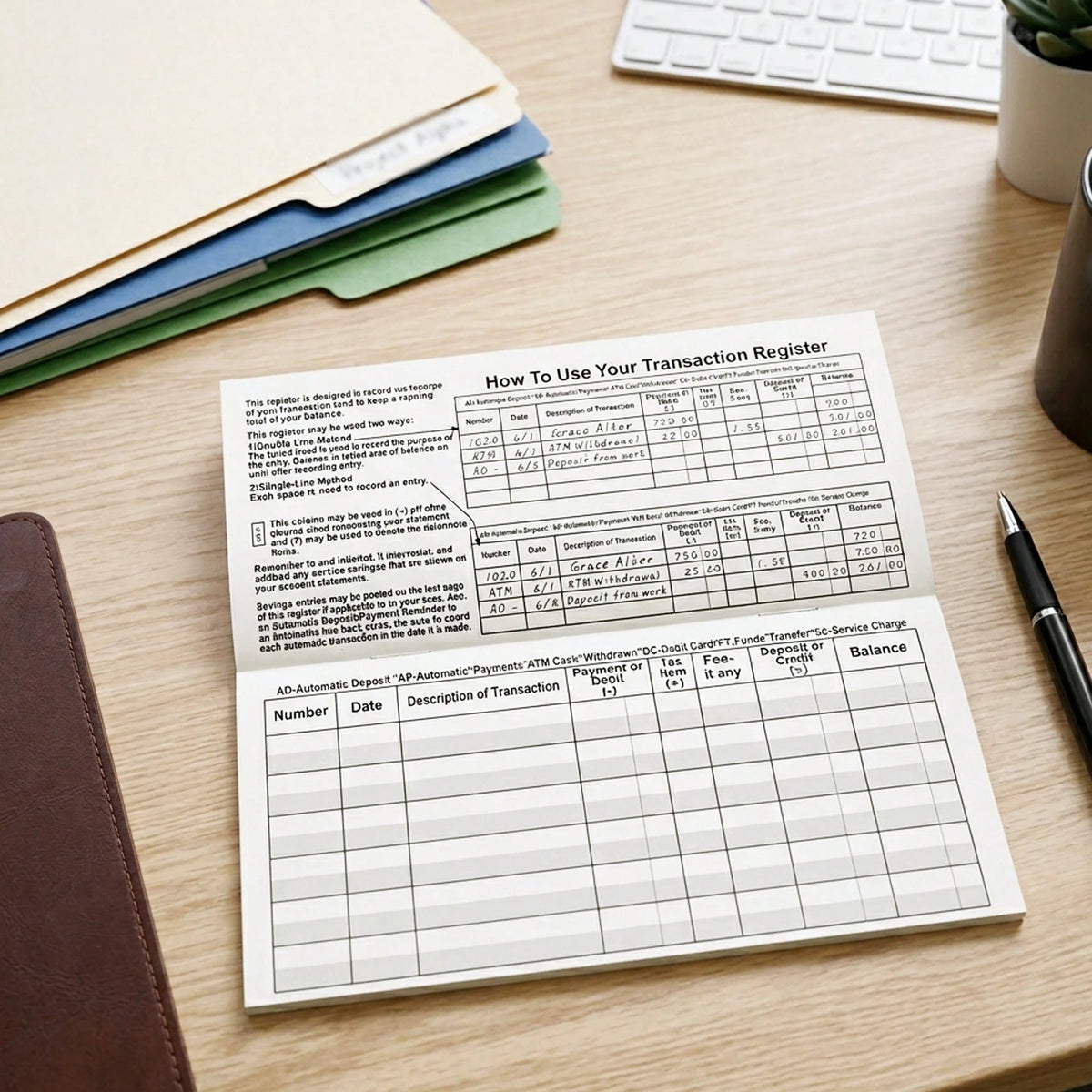 12 Pack Check Register Book, 6x3Inch Large Print Transaction Register Ledger, 8 Sheets Each With Wide Lines For Easy Writing, Bank Account Balance Tracker For Checks, Savings, Deposits & Credit Cards