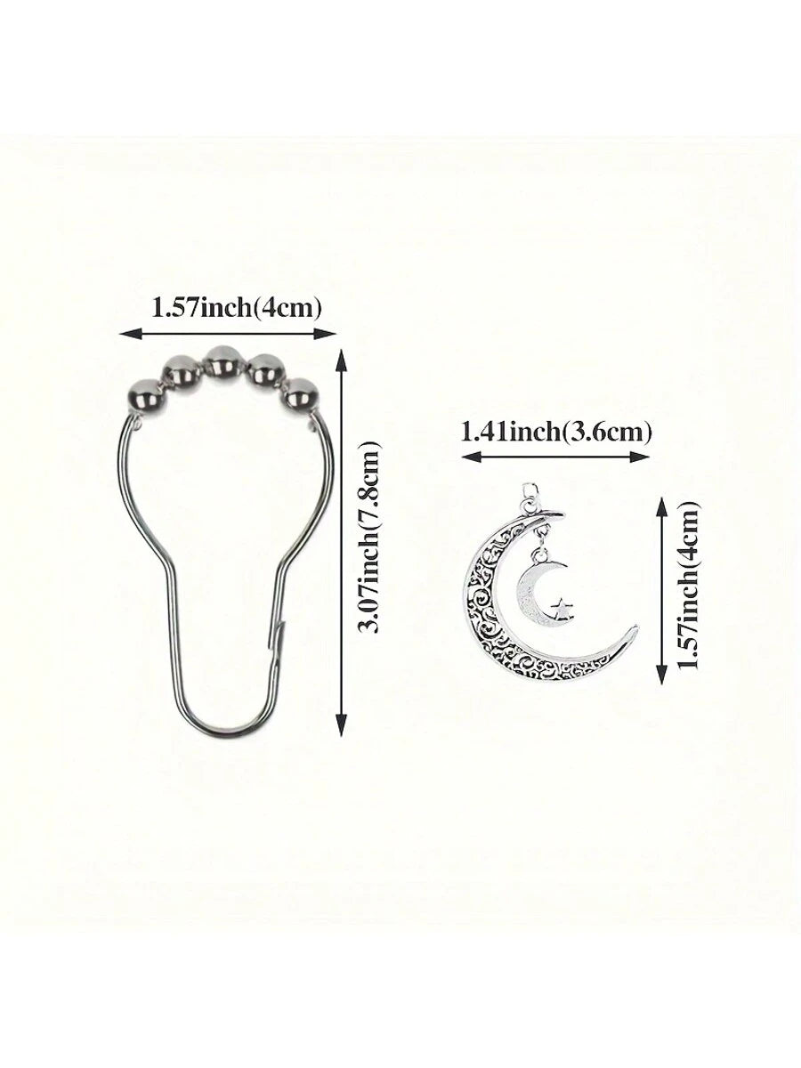 12 Star Moon Sun Shower Curtain Hooks- Curtain Shower Curtain Decorative Metal Hooks Happy Spring Fall Decor Bathroom Accessories Back To School Bathroom Decor