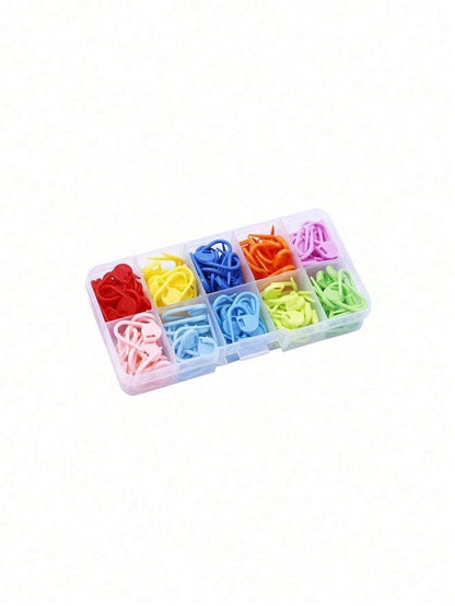 120pcs/Box Crochet Hook Marker Clips With Storage Box, Suitable For Knitting, Crochet And Handmade Craft Sewing Tools (10 Colors Randomly Shipped)