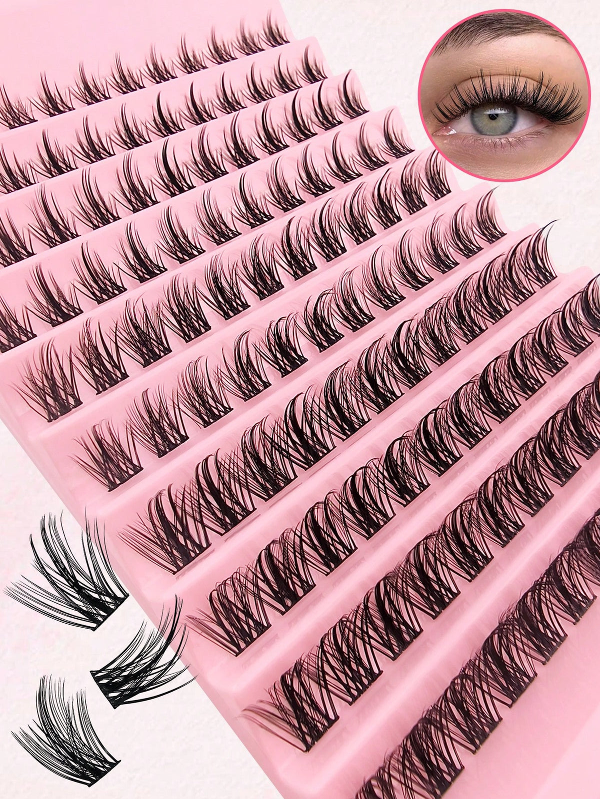 120pcs C-Curl Cluster False Eyelashes, DIY Segmented Individual Lashes, Pointed Tip Individual Lashes, Eyelash Clusters, False Eyelashes
