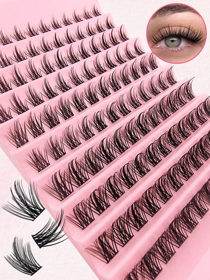 120pcs C-Curl Cluster False Eyelashes, DIY Segmented Individual Lashes, Pointed Tip Individual Lashes, Eyelash Clusters, False Eyelashes