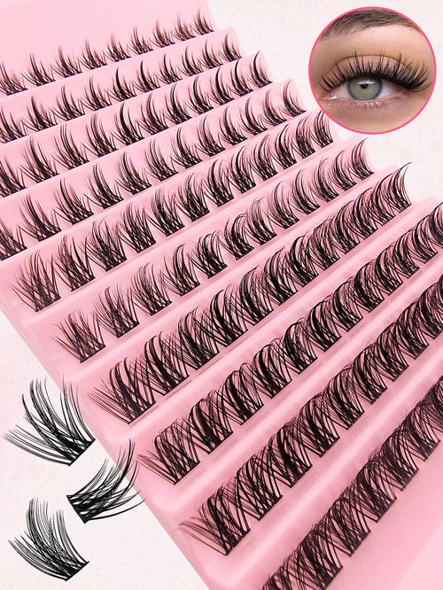 120pcs C-Curl Cluster False Eyelashes, DIY Segmented Individual Lashes, Pointed Tip Individual Lashes, Eyelash Clusters, False Eyelashes