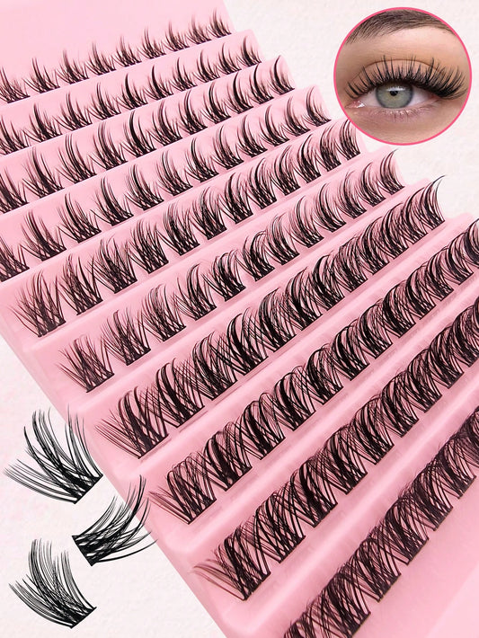 120pcs C-Curl Cluster False Eyelashes, DIY Segmented Individual Lashes, Pointed Tip Individual Lashes, Eyelash Clusters, False Eyelashes