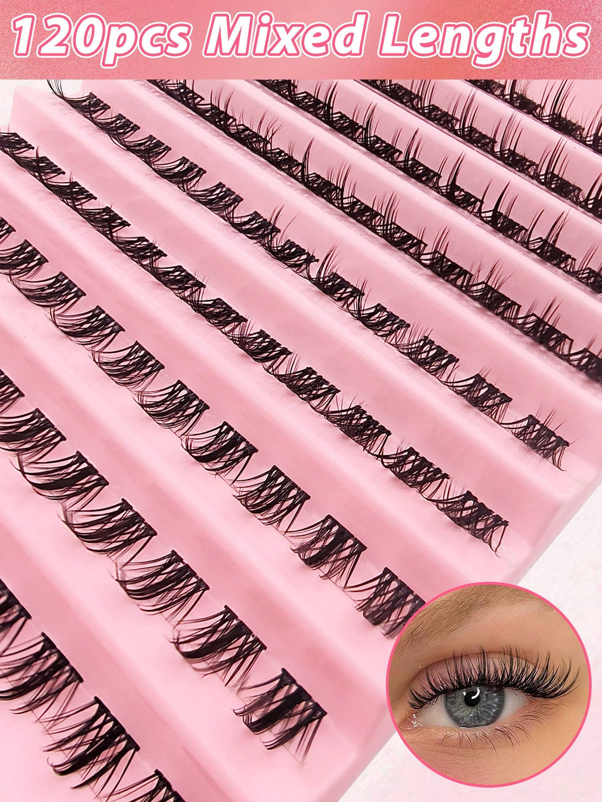 120pcs C-Curl Cluster False Eyelashes, DIY Segmented Individual Lashes, Pointed Tip Individual Lashes, Eyelash Clusters, False Eyelashes