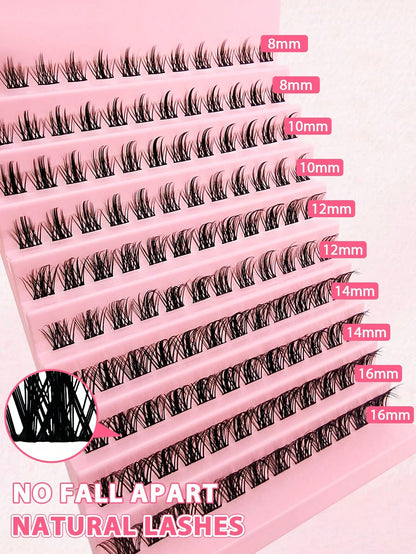 120pcs C-Curl Cluster False Eyelashes, DIY Segmented Individual Lashes, Pointed Tip Individual Lashes, Eyelash Clusters, False Eyelashes