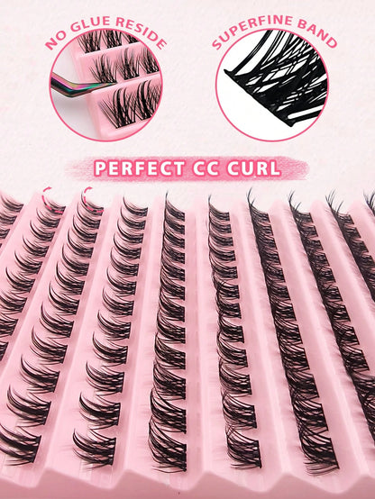 120pcs C-Curl Cluster False Eyelashes, DIY Segmented Individual Lashes, Pointed Tip Individual Lashes, Eyelash Clusters, False Eyelashes