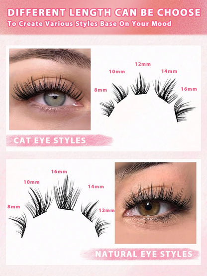 120pcs C-Curl Cluster False Eyelashes, DIY Segmented Individual Lashes, Pointed Tip Individual Lashes, Eyelash Clusters, False Eyelashes