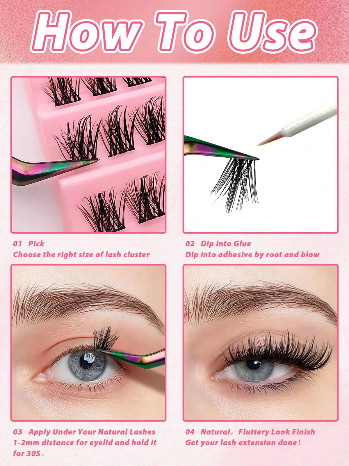 120pcs C-Curl Cluster False Eyelashes, DIY Segmented Individual Lashes, Pointed Tip Individual Lashes, Eyelash Clusters, False Eyelashes